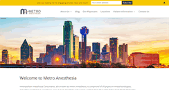 Desktop Screenshot of metroanesthesia.com